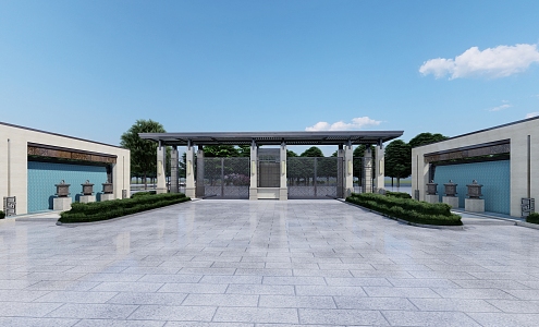 Entrance Gate of Modern Community 3d model