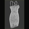 Women's Black Fitted Dress With Spaghetti Straps Slim Fit Design