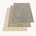 Square Rugs with Neutral Tones and Textured Patterns in Multiple Colors 3d model