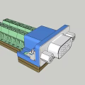 Electrical Connector Component With Green Terminal Block And Blue Housing Design