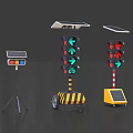 Signal light traffic light mobile traffic light temporary street light direction indicator solar mobile street light 3d model
