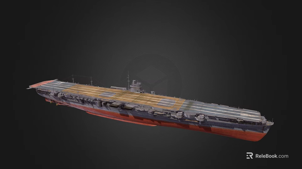 Aircraft Carrier Military Weapon With Flight Deck And Island Superstructure 3d model 