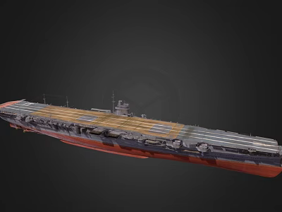 Aircraft Carrier Military Weapon With Flight Deck And Island Superstructure 3d model