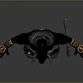 Horned Minotaur 3D Model With Black Skin Brown Loincloth Armored Boots And Spear