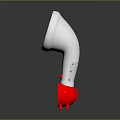 Modern Lighting Combination With White Curved Shade And Red Base Design