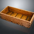 Natural Wooden Decorative Box With Rustic Carved Edges And Wood Grain For Home Decor