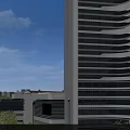 Aerial Planning of Modern City with High Rise Buildings Roads River Bridge and Greenery