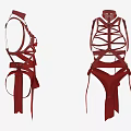 Red Corset Fashion Design With Stylish Crisscross Straps And Lacing Details