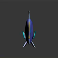 Blue Tropical Fish with White Fins and Colorful Tail on Dark Background with Reflection