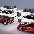 Modern Cars Collection Featuring White Red SUV Sedan Models and Stylish Designs