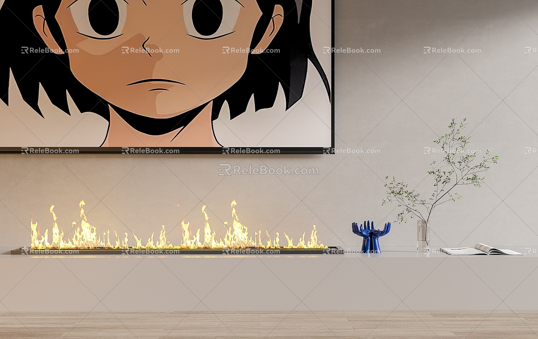 Modern Fireplace Fireplace Electronic Fireplace Stove 3d model