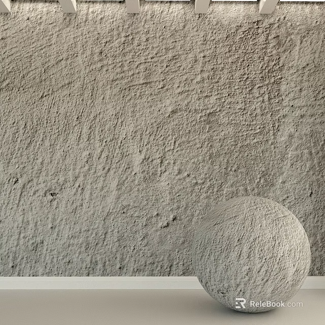 Modern Spherical Decorative Component On Rough Textured Wall Background Surface 3d model 