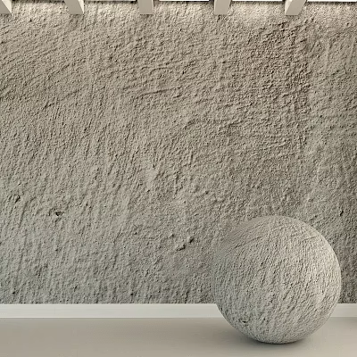 Modern Spherical Decorative Component On Rough Textured Wall Background Surface 3d model