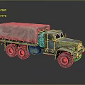 Vintage Green Military Truck with Canvas Covered Cargo Bed Large Wheels and Rugged Exterior Design