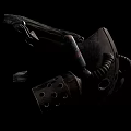 Vintage Metallic Gas Mask With Leather Strap Rusty Pipes And Circular Holes