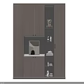 Modern Bathroom Cabinetry With Washing Machine Sink Shelves And Storage Space