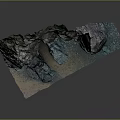 Wooden Stone Natural Landscape Model With Rock Cave And Mossy Surface