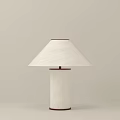 Modern Table Lamp With White Lampshade Red Trim And Sleek White Base 3d model