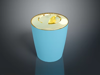 Modern Blue Cup With Gold Rim For Daily Household Use And Decor 3d model