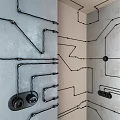 Modern socket switch socket wire line 3d model