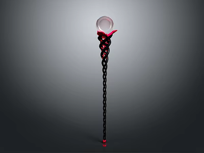Black Red Decorative Object With Chain And Transparent Sphere Top Detailed Design 3d model