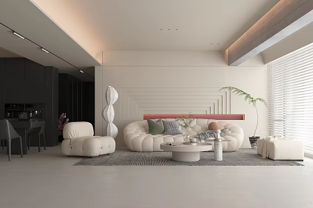 Modern Living Room Combination Sofa 3d model