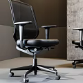 Modern Ergonomic Black Office Chair With Mesh Back Adjustable Armrests And Swivel Base