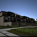 Modern Townhouse Exterior With White Facade Dark Accents And Landscaped Gardens Stone Pathways