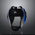Black White And Blue Boxing Helmet With JK Logo Design
