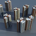 Modern High Rise Residential Buildings With Brown And White Exterior Design