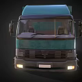 Green Box Truck With Yellow Wheels And Metal Body Exterior Design