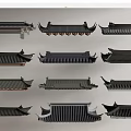 Chinese-style Eaves Ancient Building Eaves Line Eaves Tile Ridge Roof Building Components 3d model