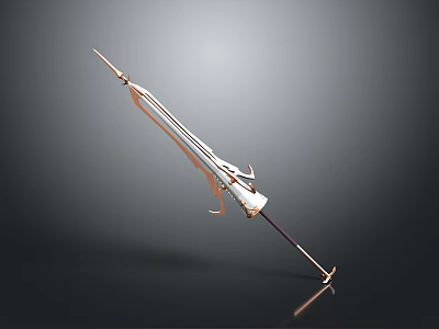 Elaborate Metallic Spear Design With Ornate Blade And Decorative Handle 3d model