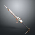Elaborate Metallic Spear Design With Ornate Blade And Decorative Handle
