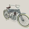 Vintage Bicycle With Metallic Frame Brown Leather Seat And Large Wheels