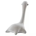 Two White Ostrich Plush Figurines With Soft Fluffy Base And Decorative Eggs 3d model