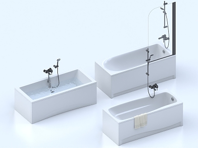 Bathtub Bath Faucet Shower Sprinkles Sanitary Ware Tub 3d model