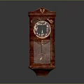 Vintage Red Wooden Decorative Wall Clock With Glass Door And Pendulum