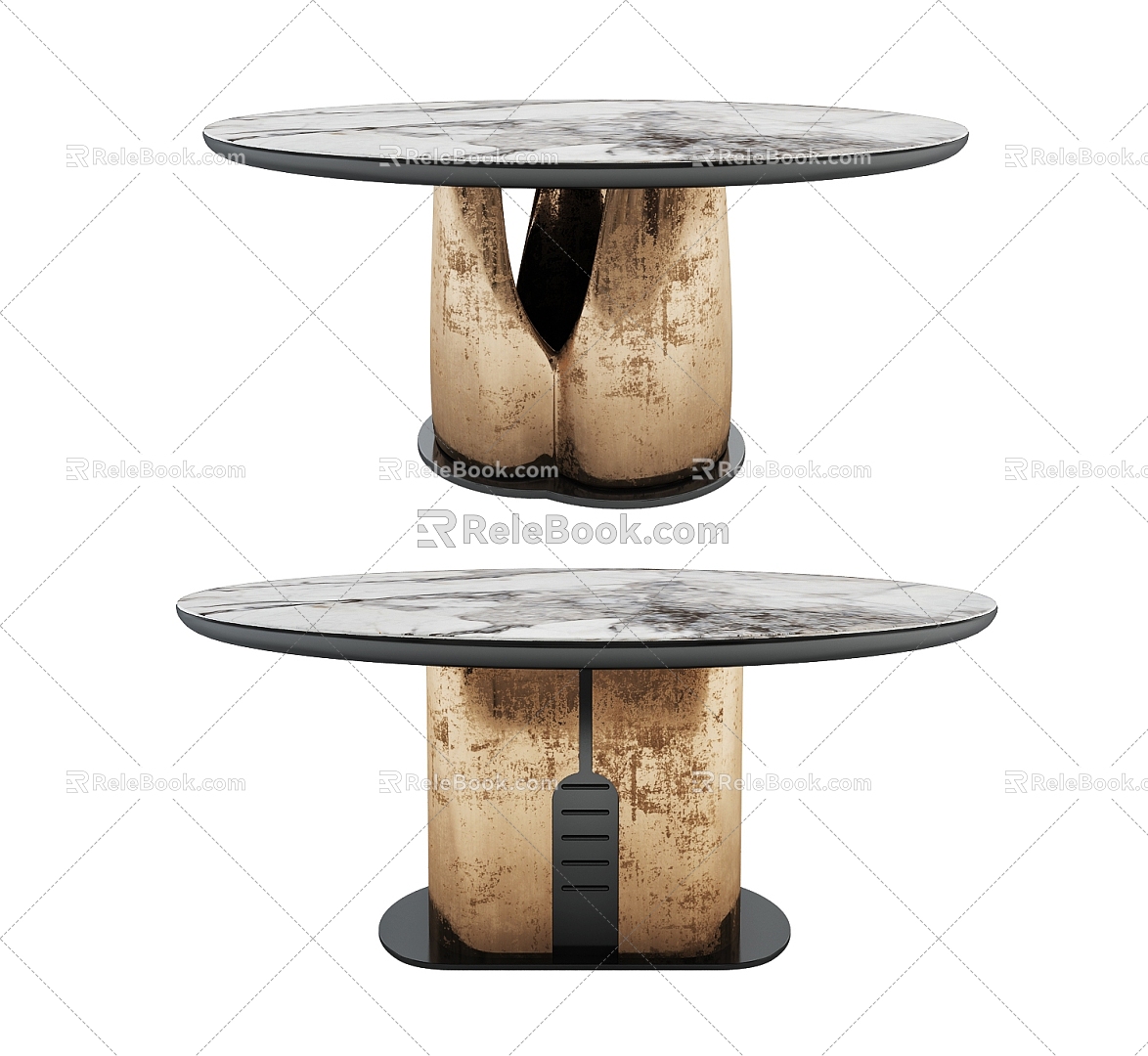 Modern Light Luxury Dining Table 3d model