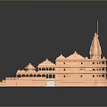 Hindu Temple Architecture With Multi Tiered Roofs Tall Spire Red Flag Orange Exterior Stone Steps