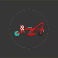 Red Agricultural Disc Harrow with Green Wheels and Multiple Disc Blades for Efficient Soil Preparation