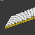 Sleek White And Yellow Striped Staircase Decoration For Modern Interior