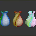 Sculpted Vases In White Green Pink With Modern Design And Smooth Surface