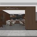 Modern Warm Coffee Specialty Store Interior With Comfortable Seating Area And Functional Service Counter