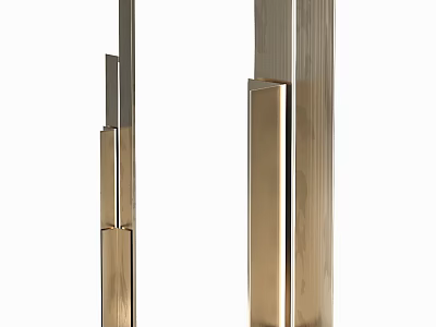 Modern Contemporary Brass Metal Wall Lamps With Vertical Striped Sleek Design For Indoor Home Decor 3d model