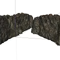 Rustic Stone And Wood Decorative Wall With Natural Texture Design 3d model