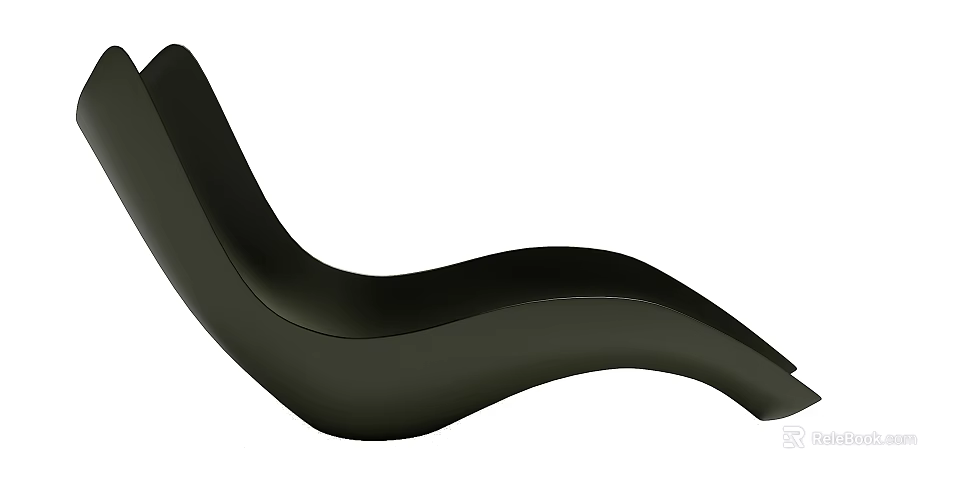 Modern Black Outdoor Chair With Curved Sleek Design For Garden Use 3d model 