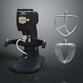 Black Stand Mixer Kitchen Appliance With Whisk Attachments For Home Use 3d model