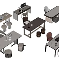 Modern Office Desks With Various Designs And Matching Chairs Stools And Accessories