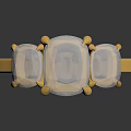 Trendy Gold Fashion Ring with Three Clear Gemstones for Modern Accessory Style